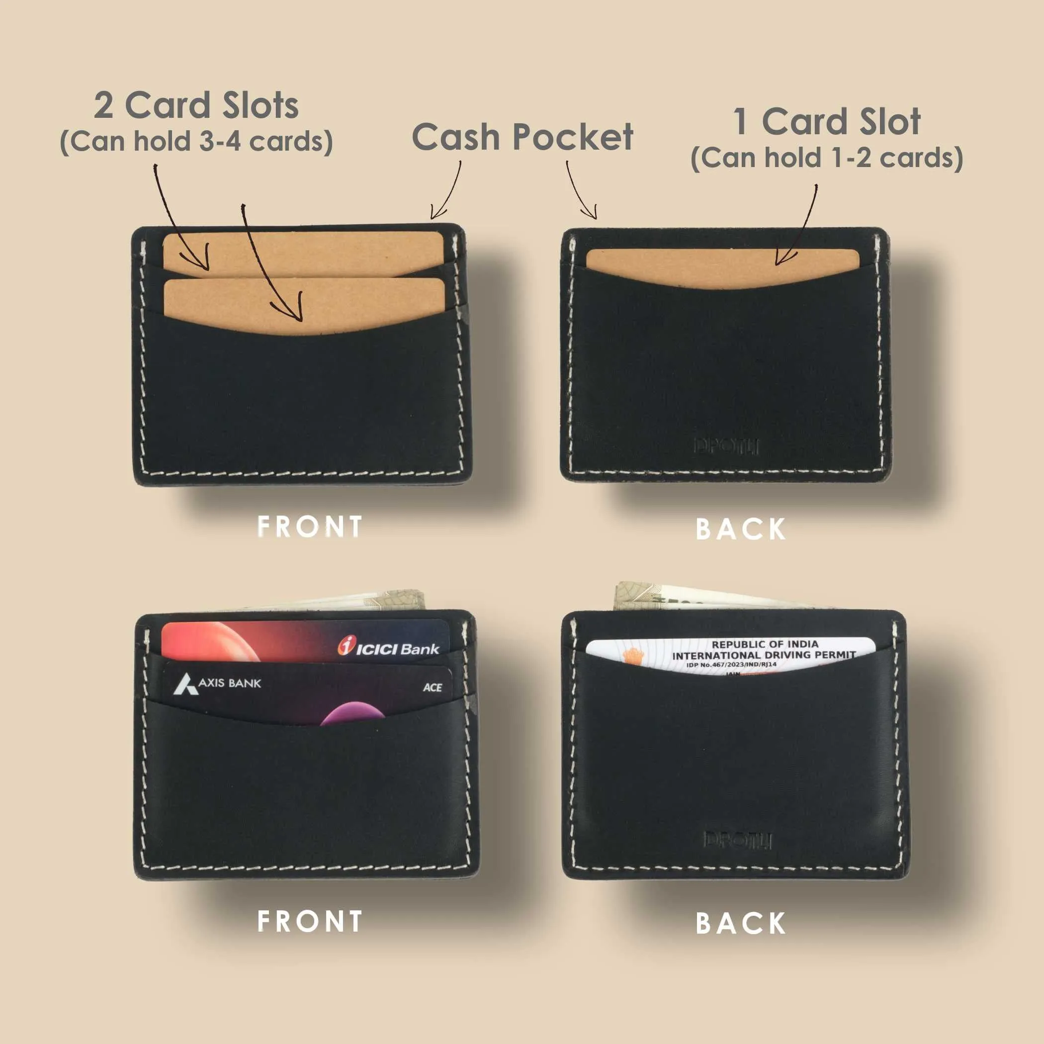 Leather Card Holder Black