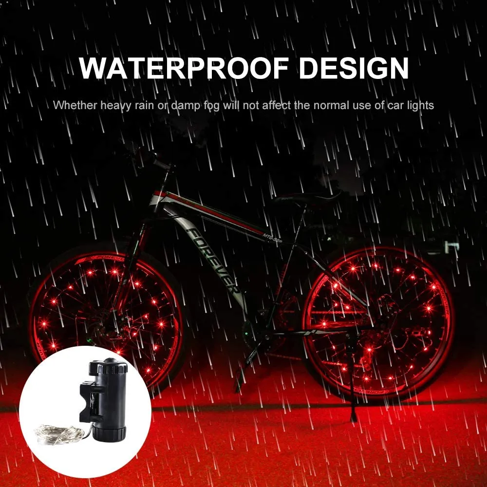 LED Bike Spoke Lights Battery 2-Tire Pack for Night Riding