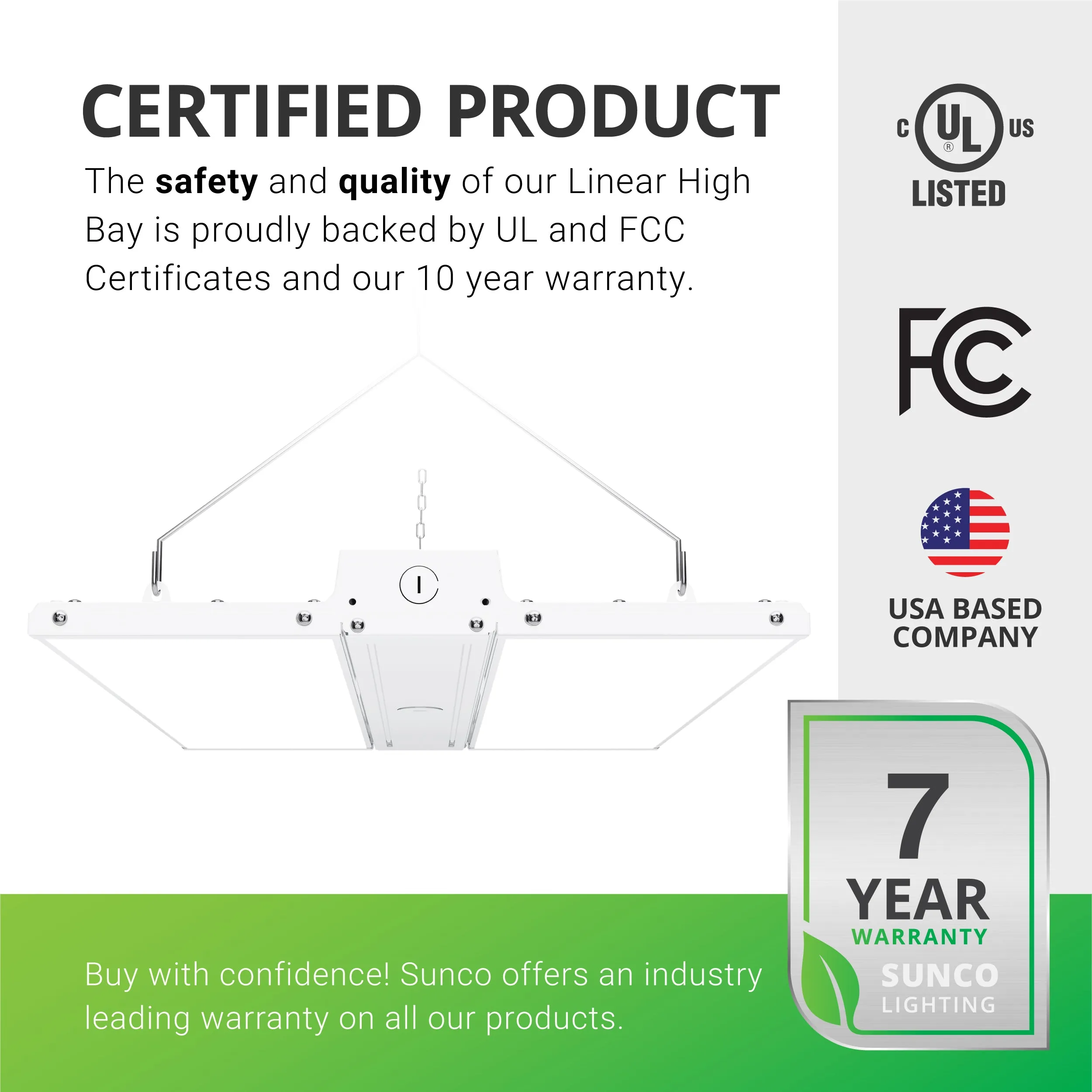 LED Linear High Bay, 2ft, 220W, 29700 Lumens