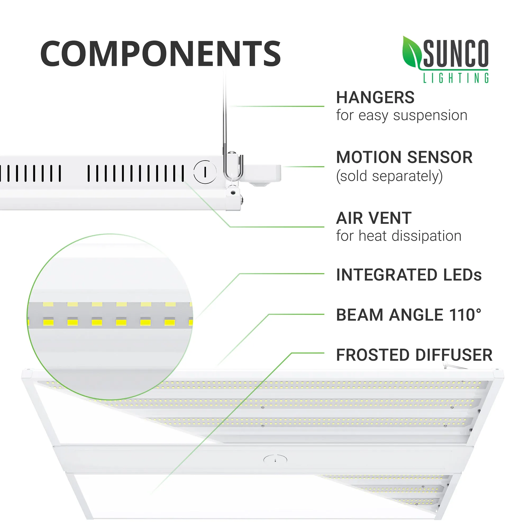 LED Linear High Bay, 2ft, 220W, 29700 Lumens