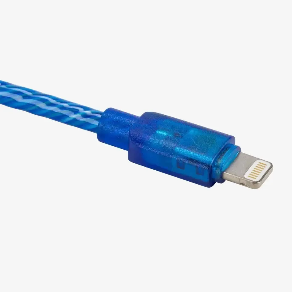 Light Pulse iPhone Electroluminescent Charge & Sync Cable (Blue) -iPhone Cable