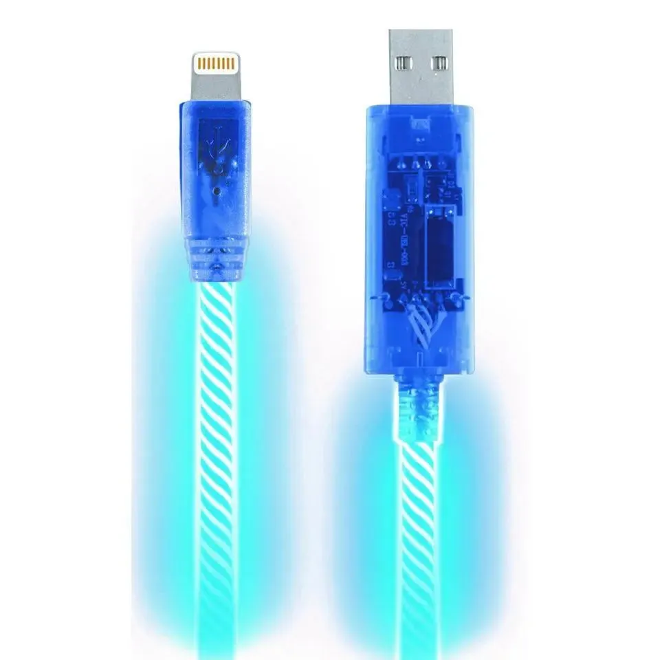 Light Pulse iPhone Electroluminescent Charge & Sync Cable (Blue) -iPhone Cable