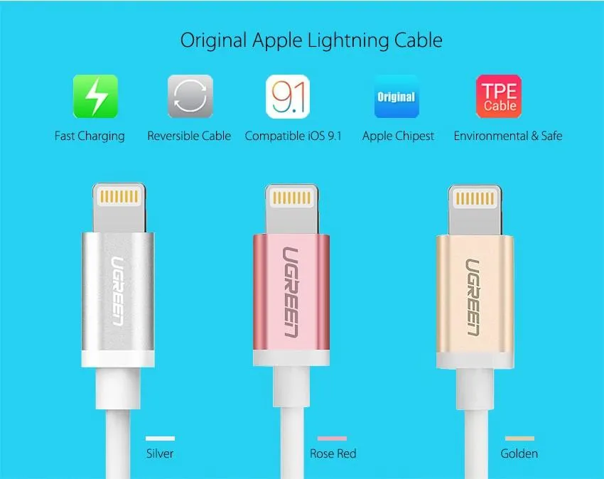 Lightning for iPhone Cable 2.1A USB Charger Data Cable