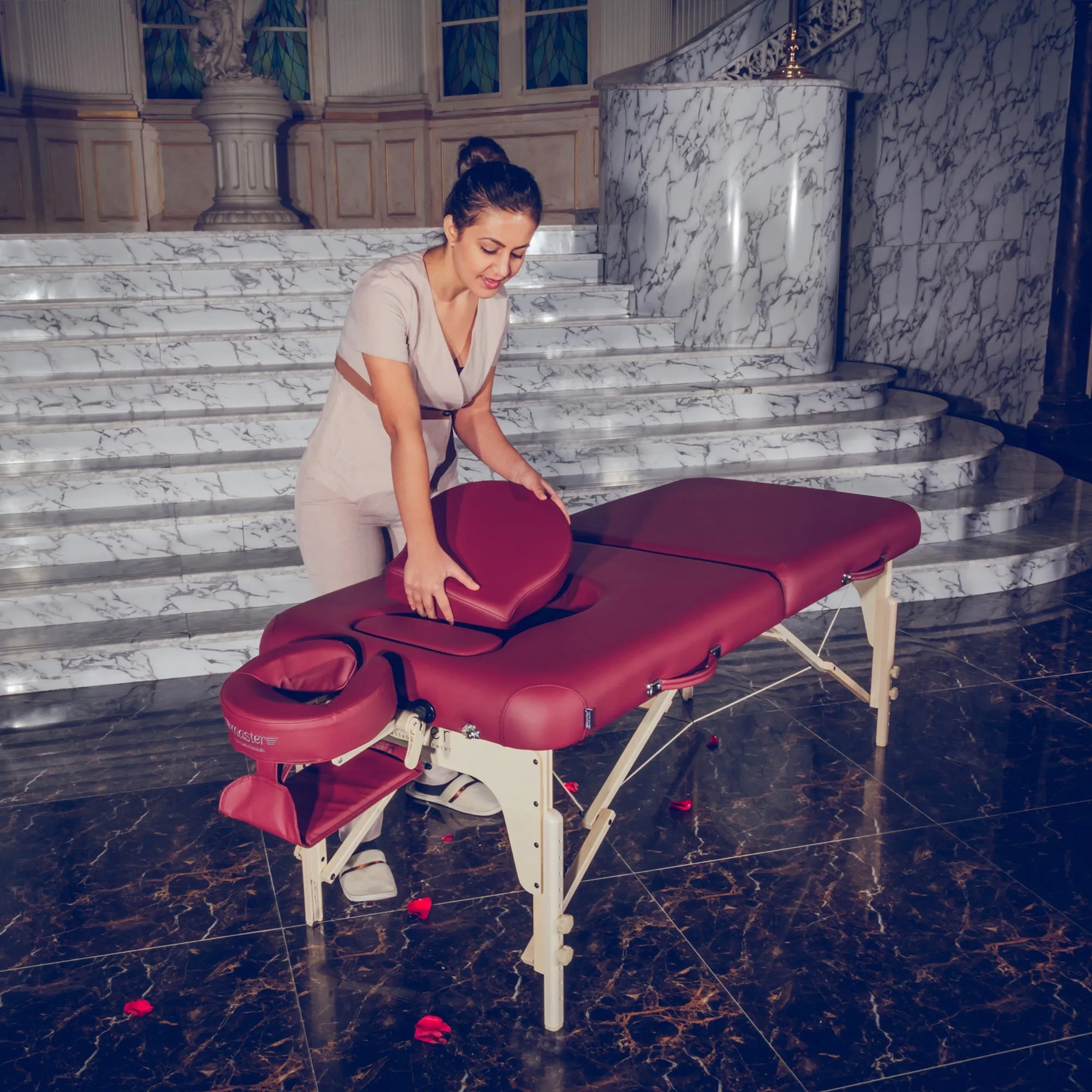 Master Massage 30” Eva Pregnancy Portable Massage in Burgundy