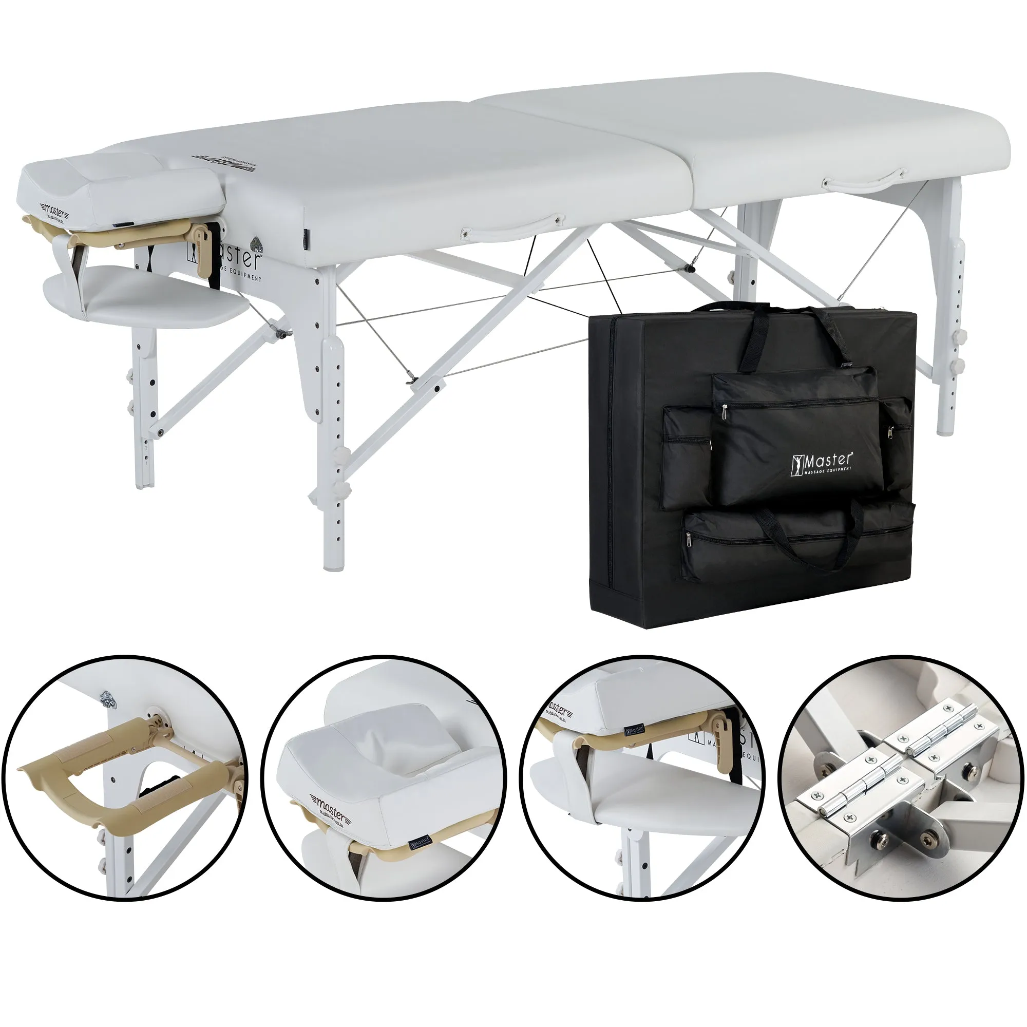 Master Massage 31" Extra Wide Montclair Pro Memory Foam Portable Massage Table Package with Reiki - Royal Blue