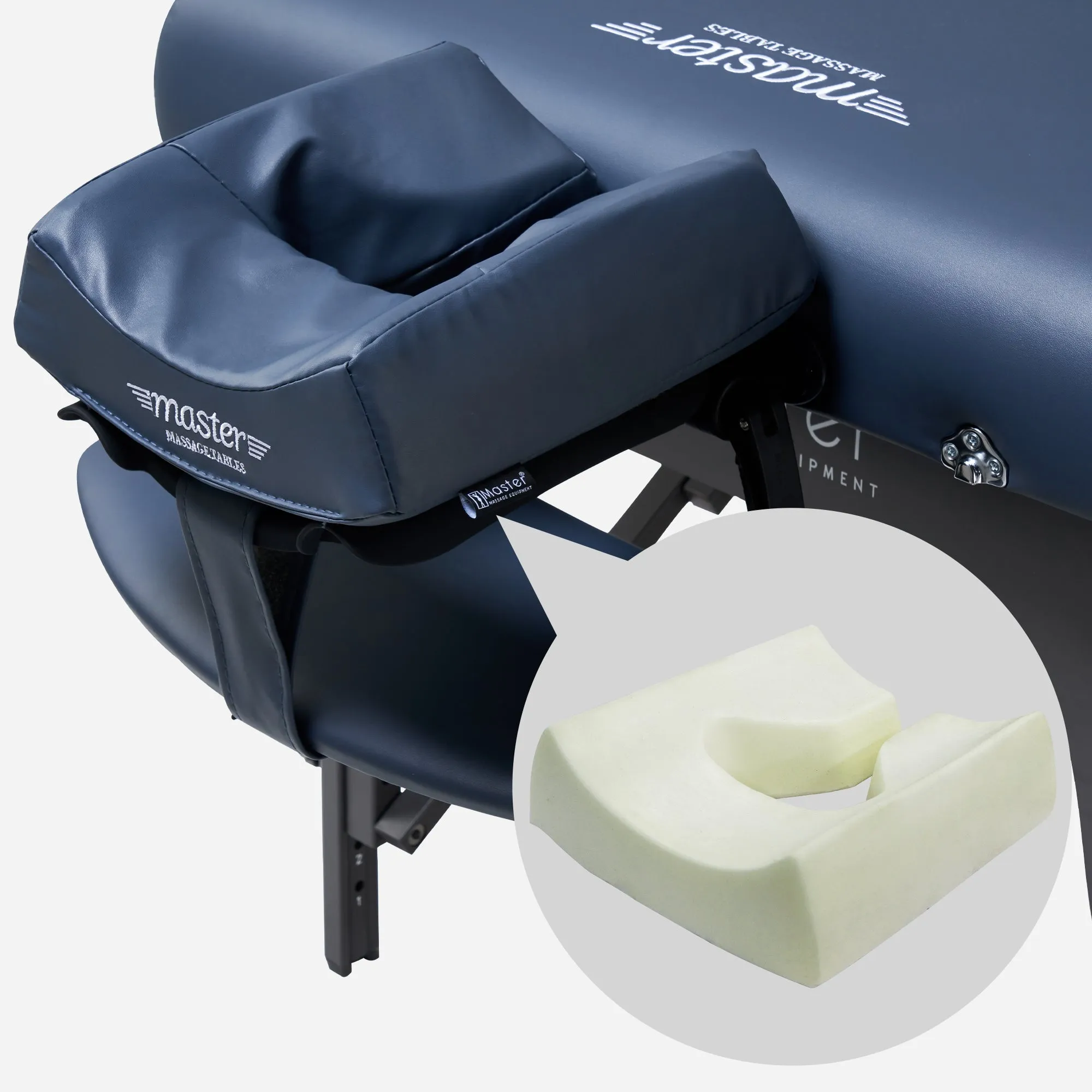 Master Massage 31" Extra Wide Montclair Pro Memory Foam Portable Massage Table Package with Reiki - Royal Blue