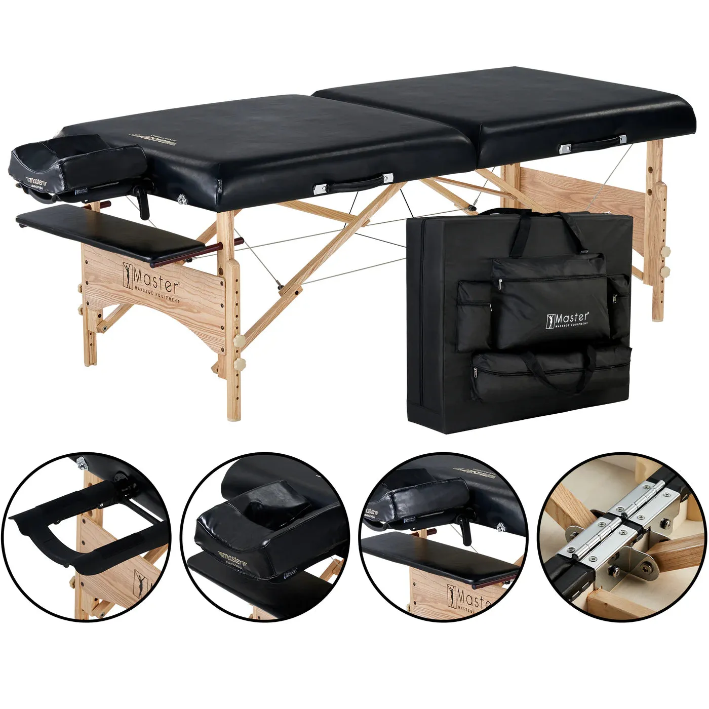 Master Massage Gibraltar Width Olympic LX Portable Massage Table - Black (81 cm)