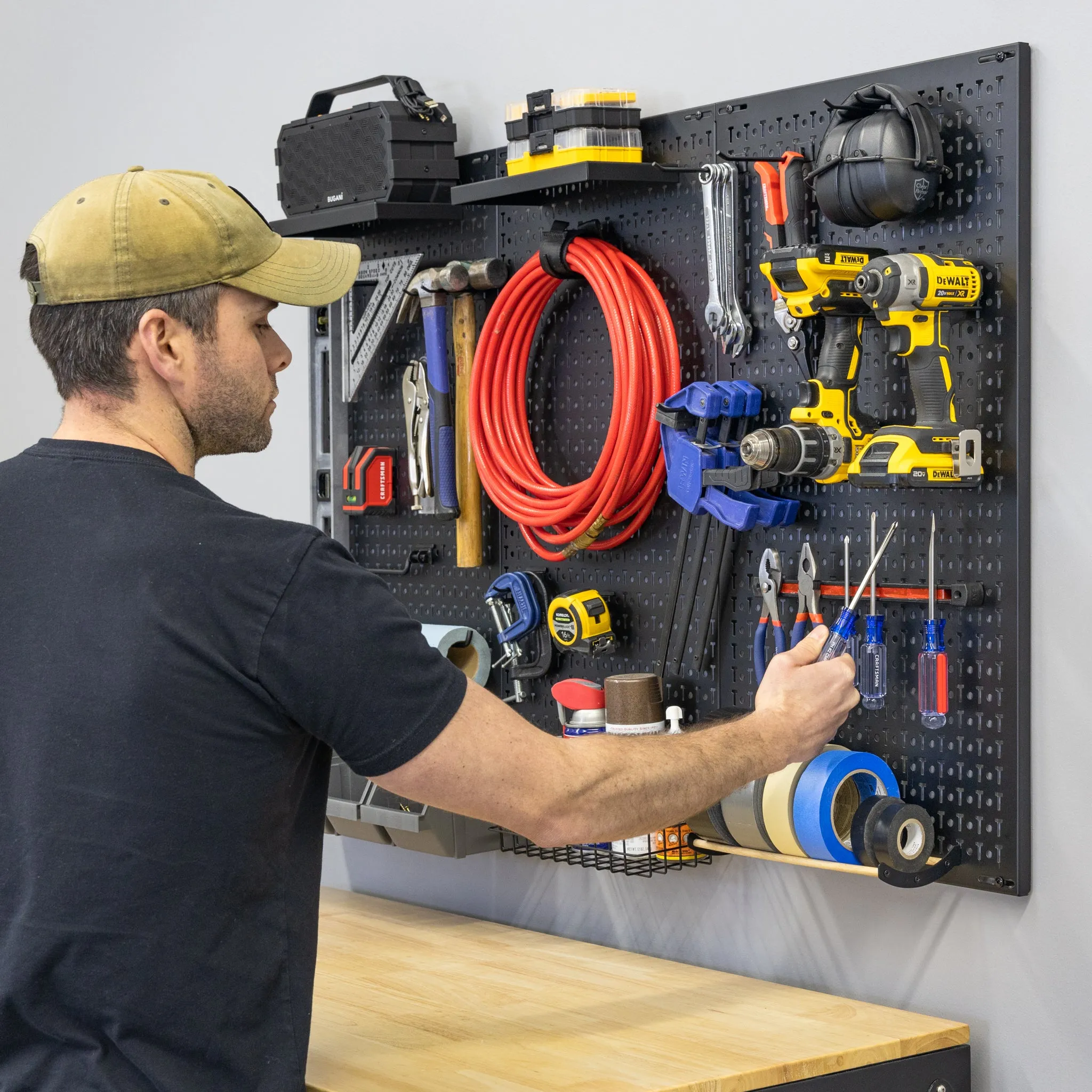 OUTLET | 51" x 32" Pristine PRO Pegboard |23 Attachments | Magnetic Tool Bar