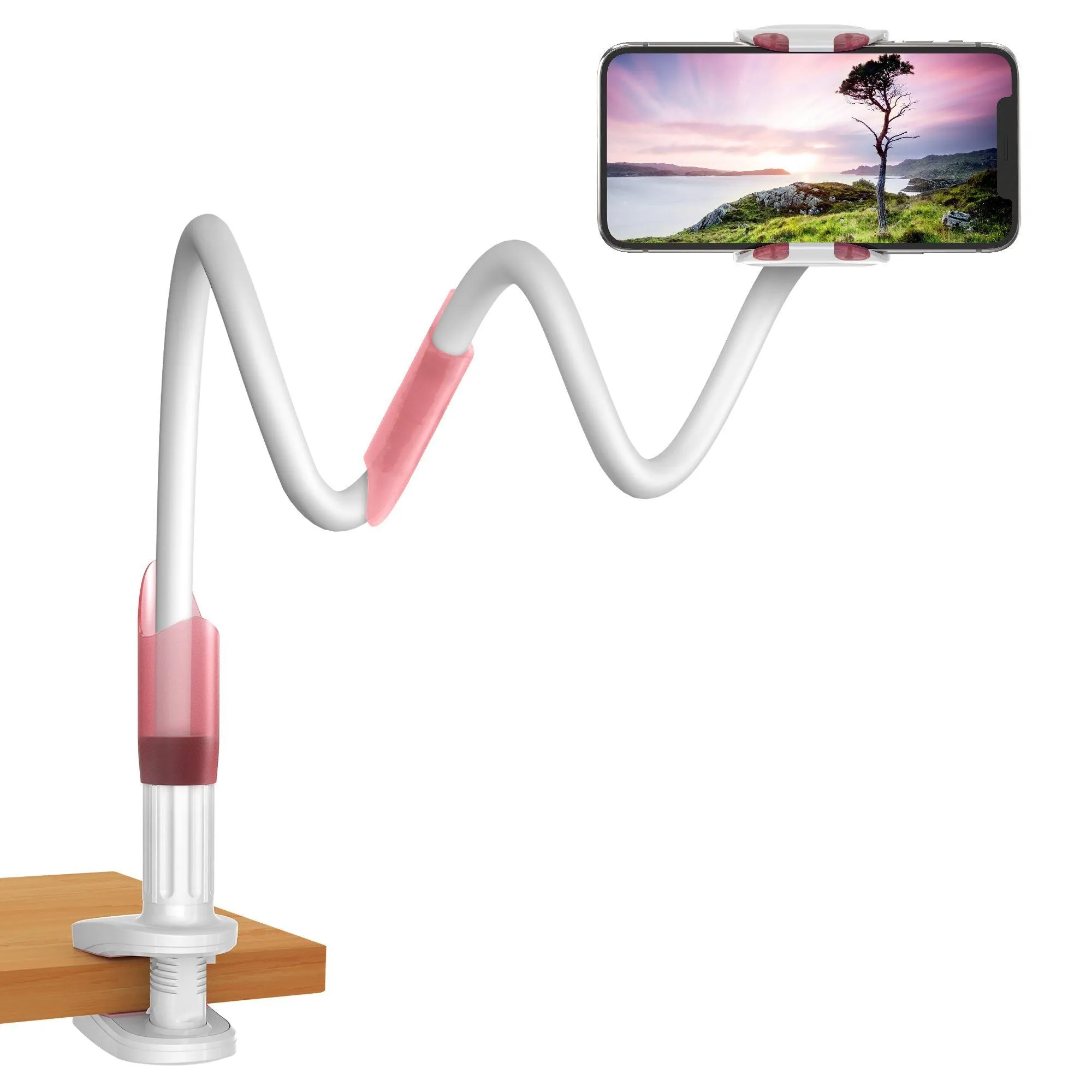 Purely Gooseneck Phone Holder - Flexible Arm Cell Phone Stand for Desk