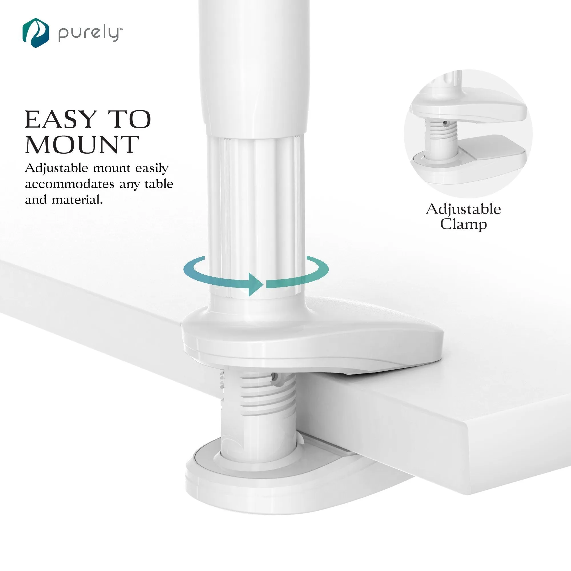 Purely Gooseneck Phone Holder - Flexible Arm Cell Phone Stand for Desk