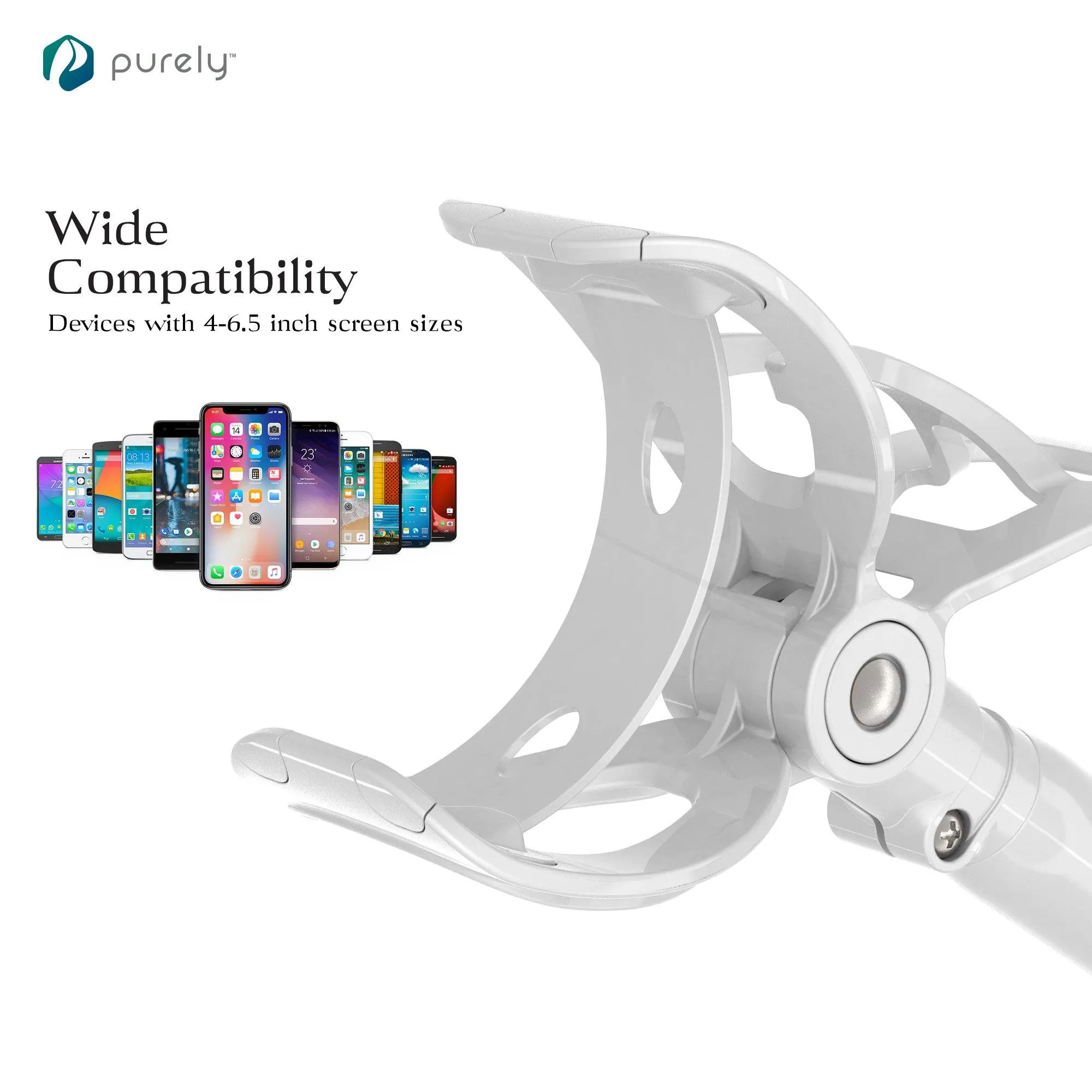 Purely Gooseneck Phone Holder - Flexible Arm Cell Phone Stand for Desk