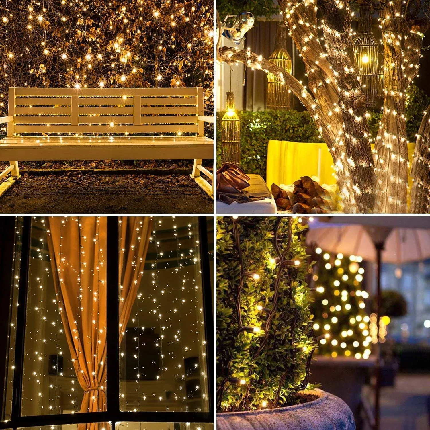 Quntis Waterproof Christmas String Lights – 8 Modes, Available in 2 Sizes for Holiday & Xmas Decor
