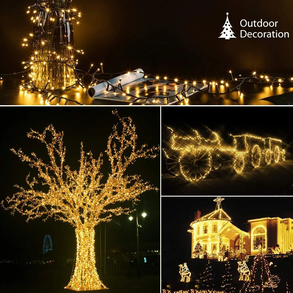 Quntis Waterproof Christmas String Lights – 8 Modes, Available in 2 Sizes for Holiday & Xmas Decor
