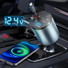 relaxed 4 in 1 Retractable Car Charger 66W Fast Car Phone Charger with Retractable Cables