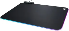 ROCCAT Sense Aimo RGB Illumination Gaming PC Mousepad, Non Slip Back, Computer Mouse Pad, Soft PC Gaming Desktop Mat with Stitched Edges, Owl Eye Sensors, Black, Medium