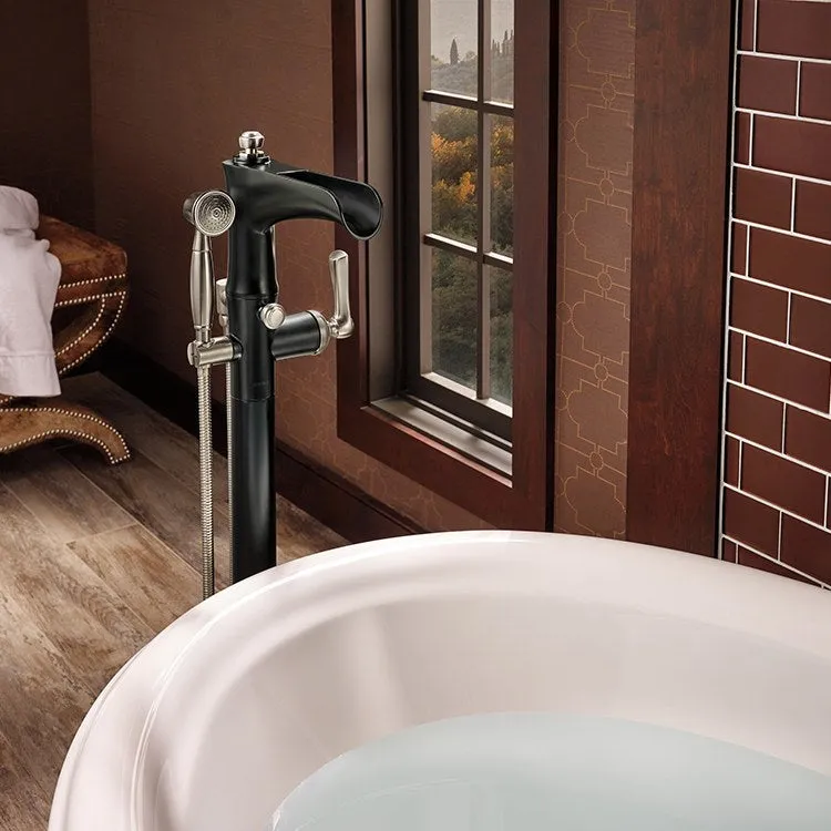 Rook Single Handle Freestanding Tub Filler with Handshower