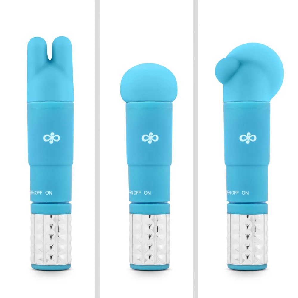 Rosé By Blush® | Revitalize Blue Vibrating 3-Piece Massage Wand Kit