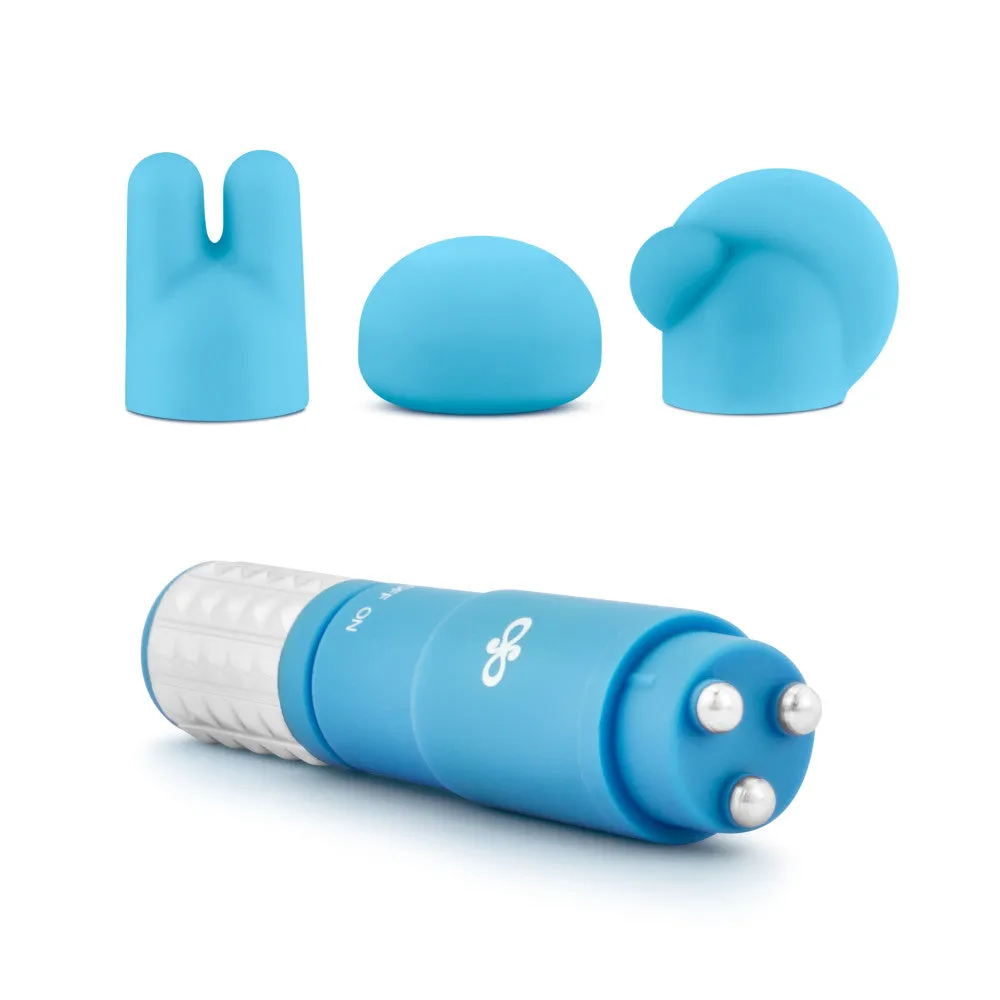 Rosé By Blush® | Revitalize Blue Vibrating 3-Piece Massage Wand Kit