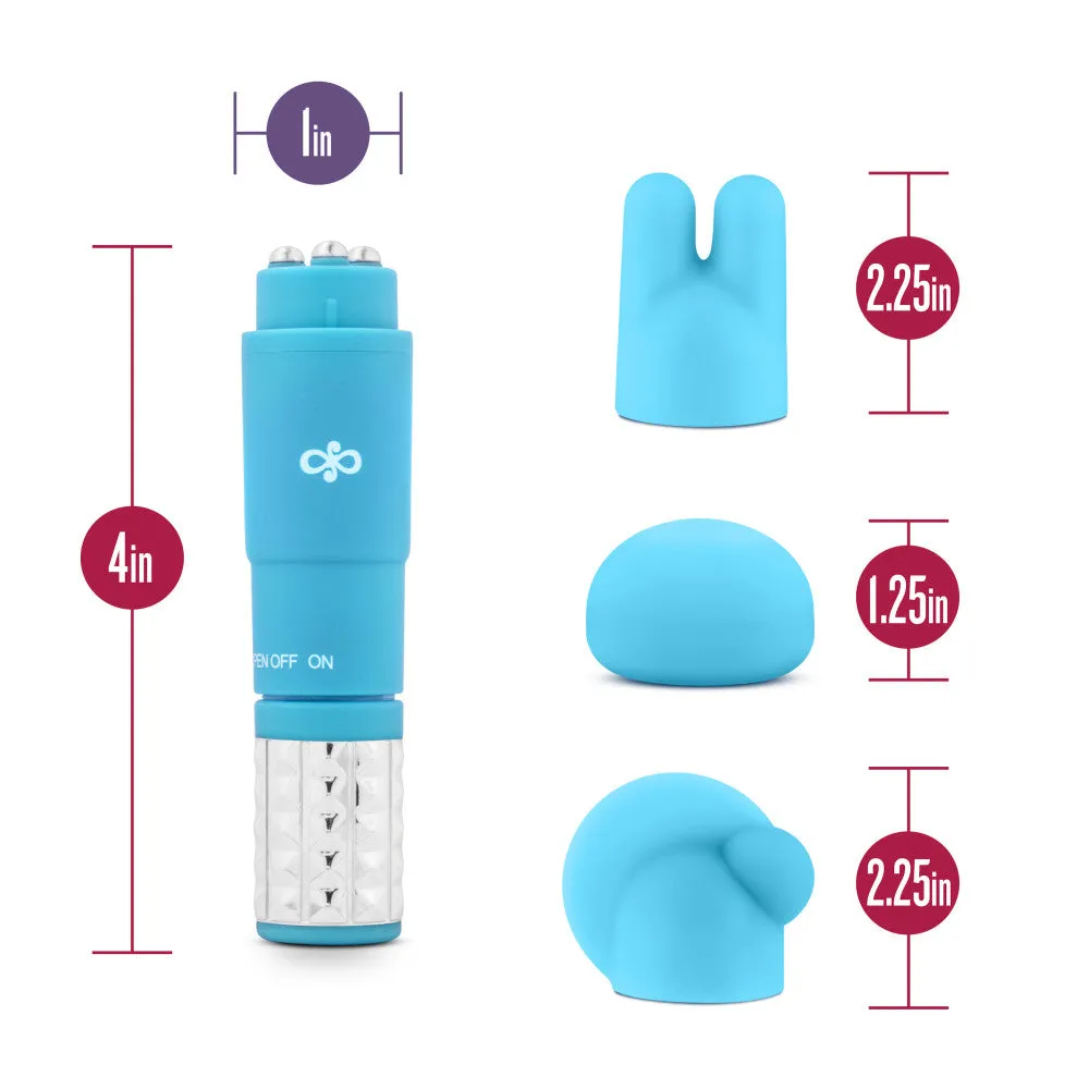 Rosé By Blush® | Revitalize Blue Vibrating 3-Piece Massage Wand Kit
