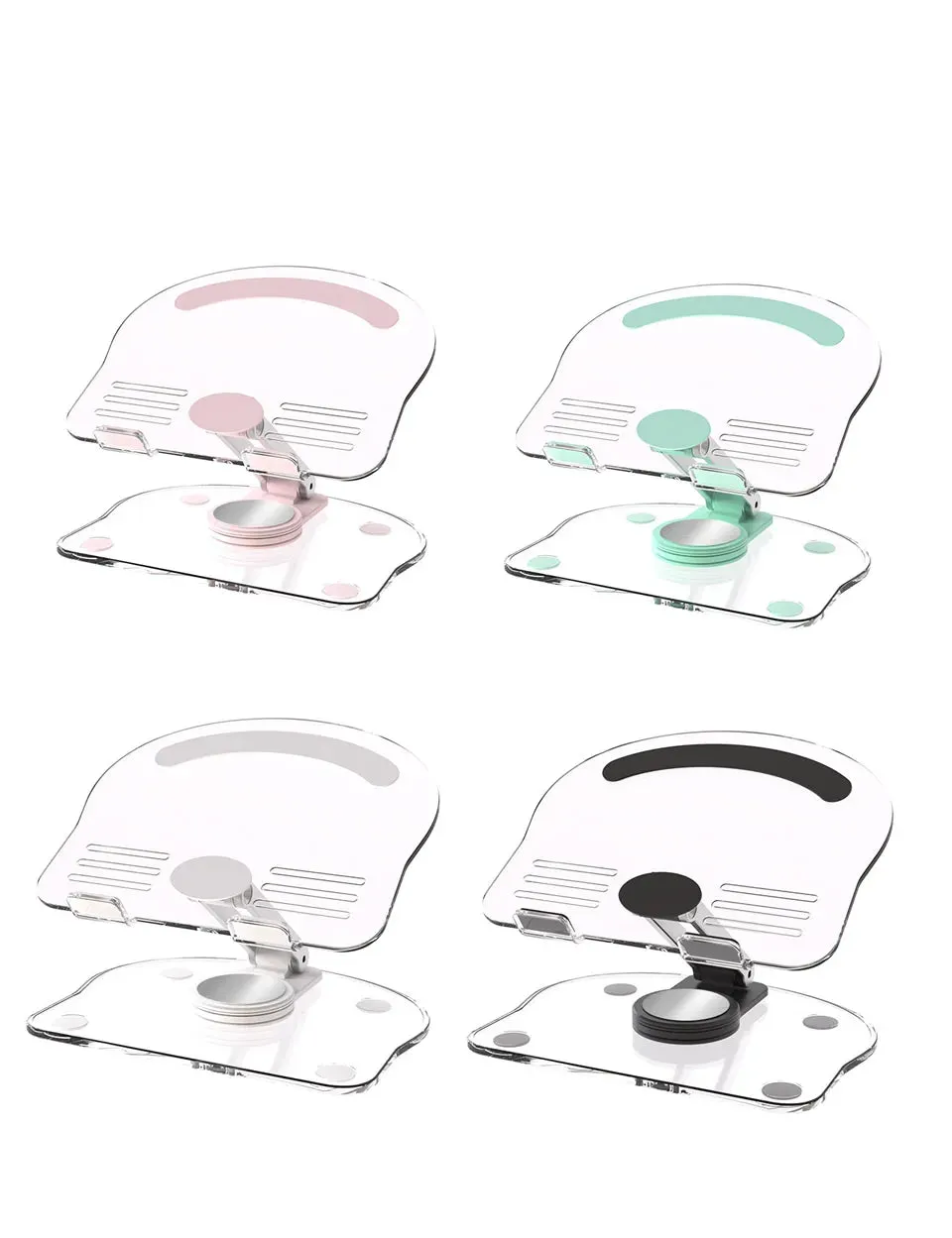 Rotating Acrylic Tablet Stand – 360° Sleek Adjustable Holder for iPad Pro, Air, Mini, and Tablets (4.7-13 inches), Anti-Slip Folding Desktop Support