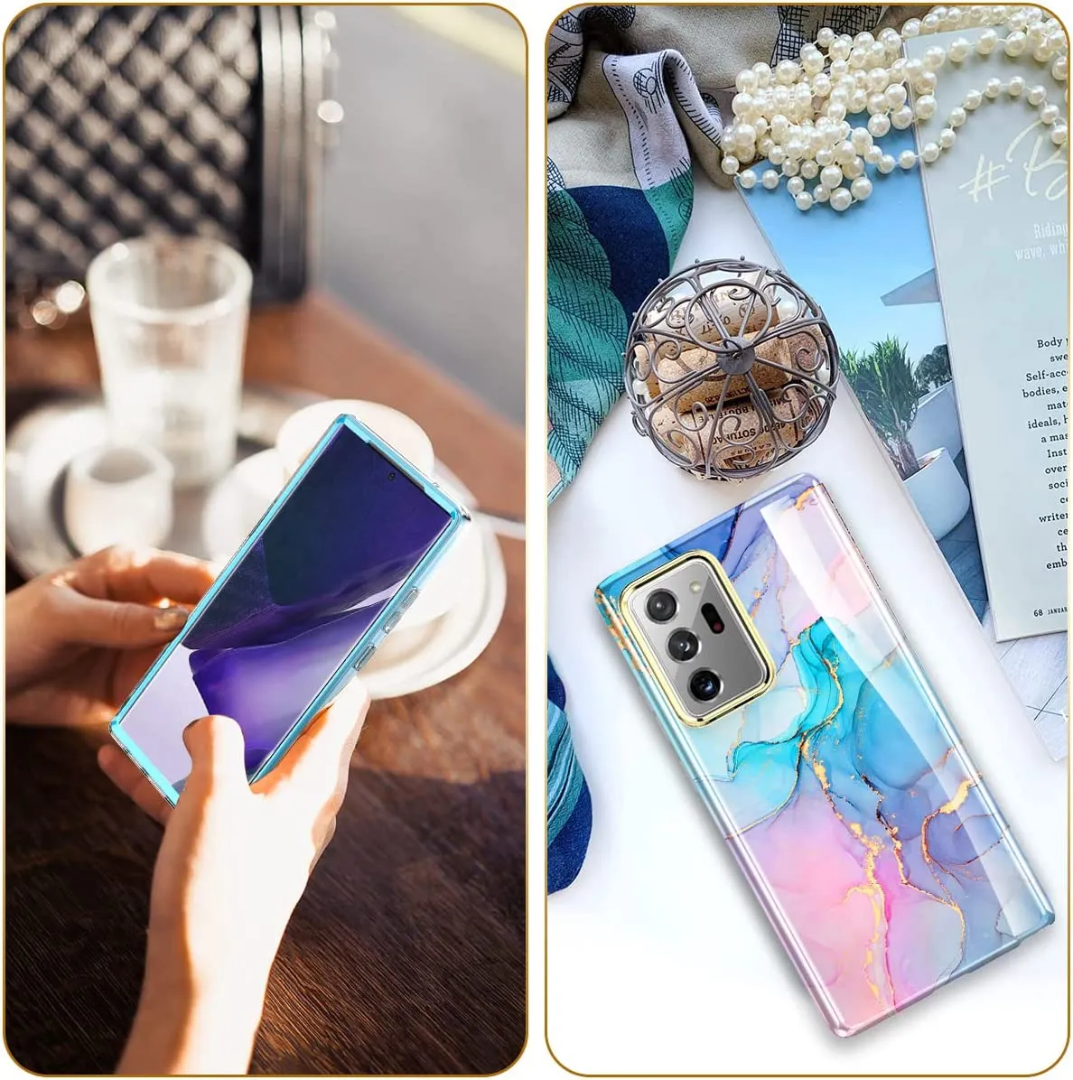 Samsung Galaxy Note 20 Ultra 5G, Military Grade Passing Marble Cases Cover