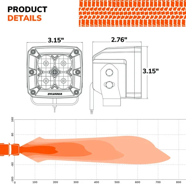 SLB ULCUBE3INSP2 Sylvania Ultra 3" LED Pod Cube (Spot)