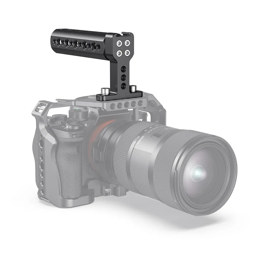 SmallRig Camera Top Handle Grip with Cold Shoe, ARRI 3/8"-16 Locating Holes and 1/4"-20 & 3/8"-16 Threaded Holes for Camera Cage 1638C