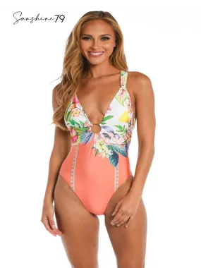 Sunshine '79 Into The Garden Keyhole V-Plunge One Piece