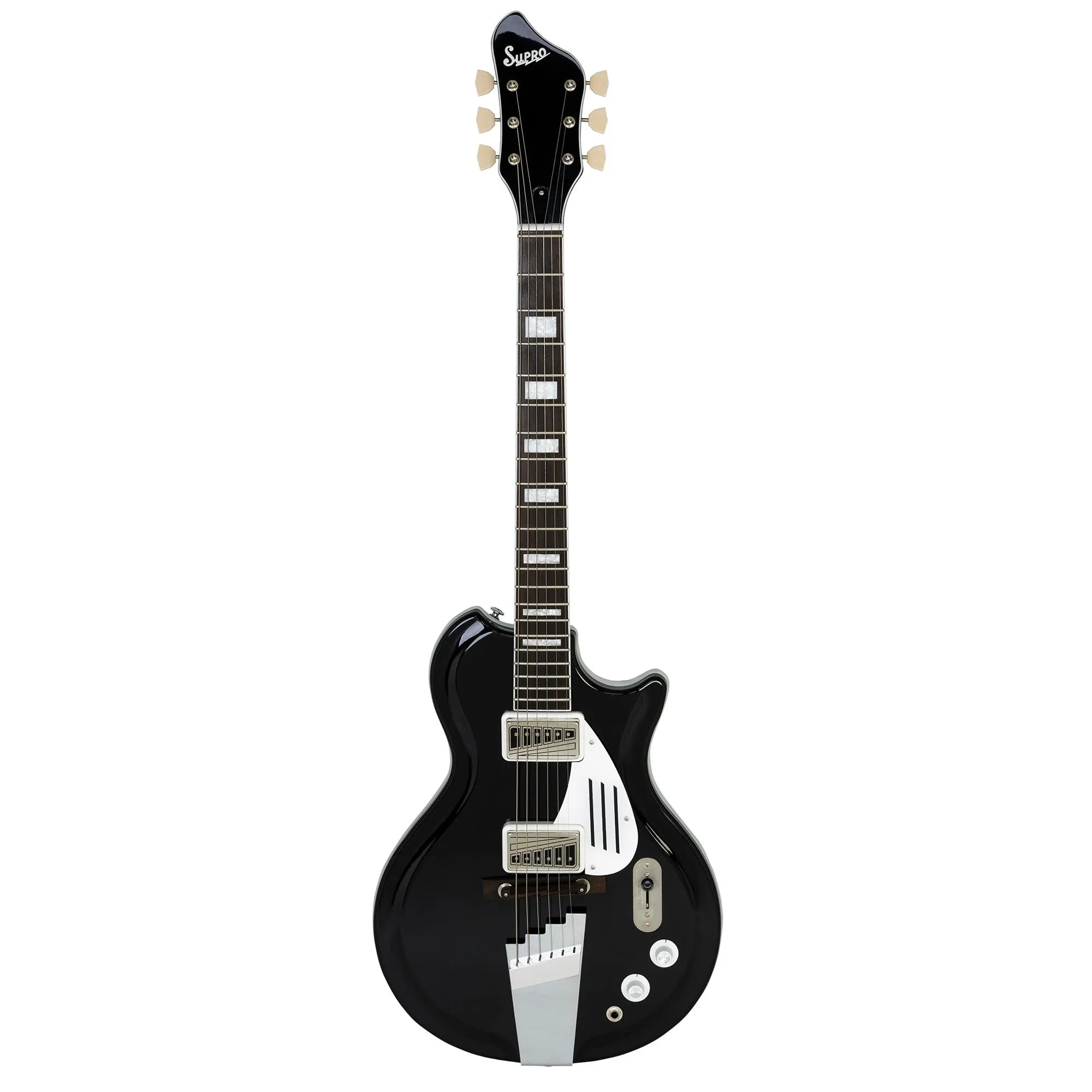 Supro Americana Series Black Holiday Guitar - Jet Black