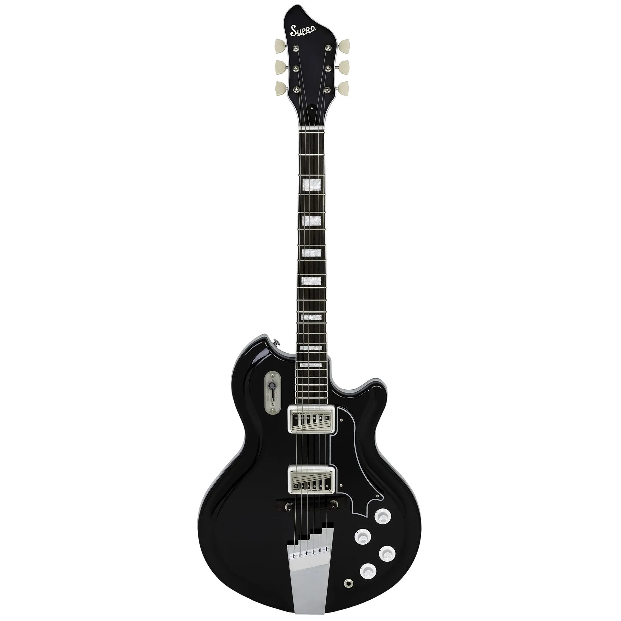 Supro Americana Series Coronado II Guitar - Jet Black