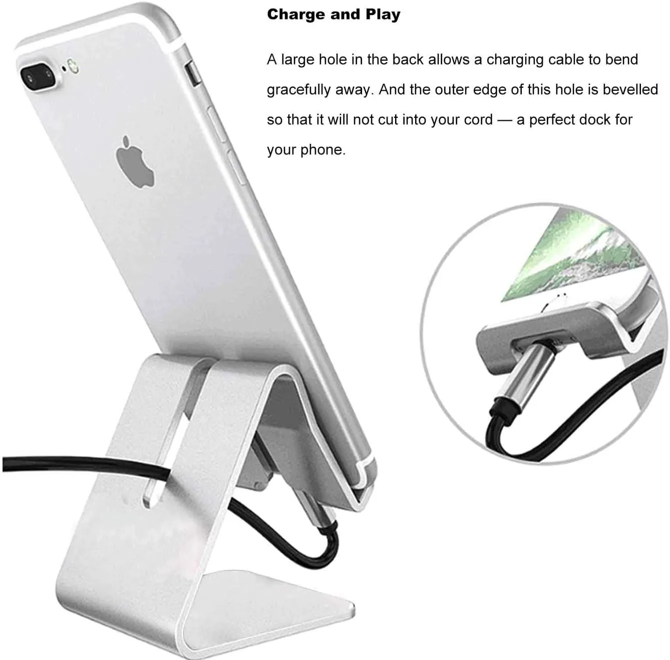 Tablet Stand, Phone Stand - Aluminum Solid Portable Desktop Holder. Dock Compatible with Phone 13/ 12/ 11 XR/ MAX XS/ Max XR, iPad Pro 9.7, 10.5, Air Mini 2/ 3/ 4, Kindle Tab (4-13 Inch) -Black