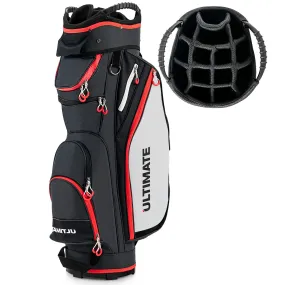 Tangkula 9.5" Golf Cart Bag, Lightweight Golf Cart Bag with 14 Way Dividers Top Organizer, 8 Pockets