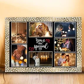 TradeForhome Special One Frame Customized Photo Frame | Birth Date With Your Photos | Customised Gift For Your Special One,| (Size 12x8 Inches, 7 Photos) | Black color | synthatic wood