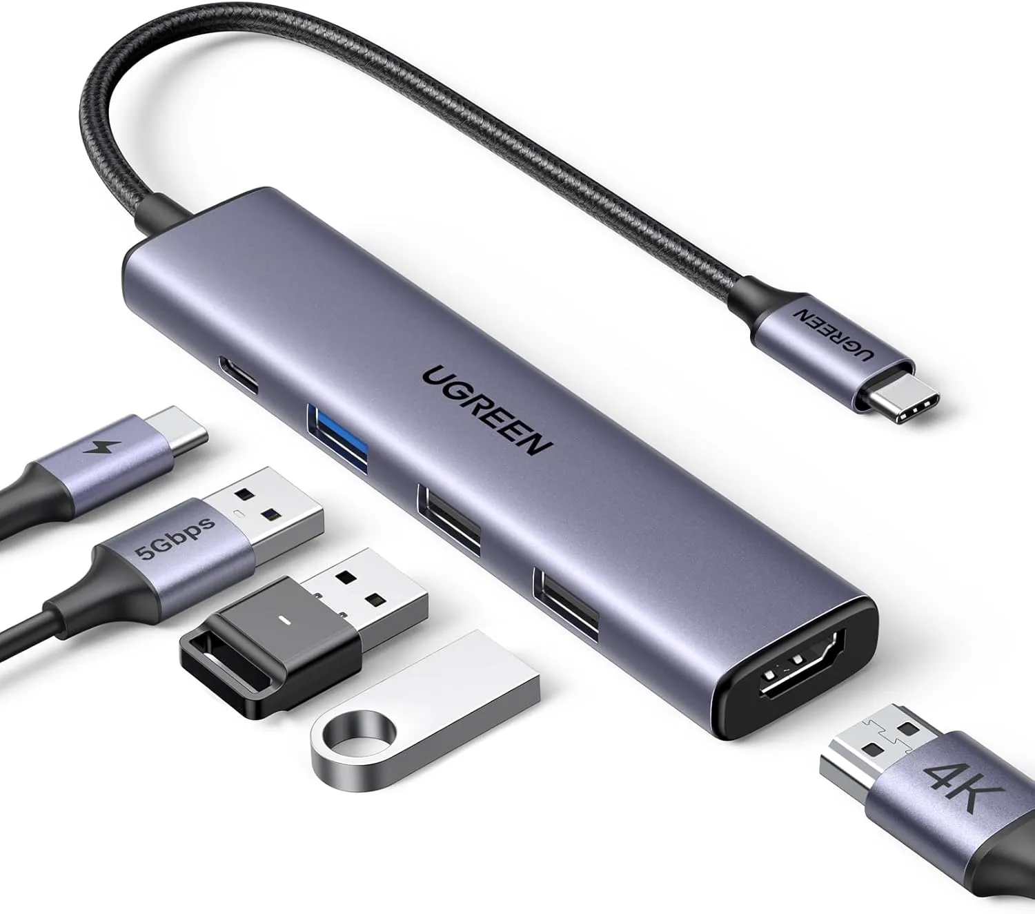 Ugreen 100W USBC 5-in-1 USB Type-C Multifunction Adapter