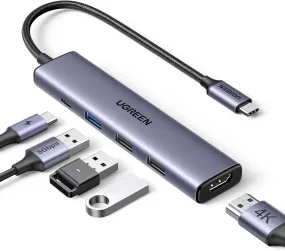 Ugreen 100W USBC 5-in-1 USB Type-C Multifunction Adapter