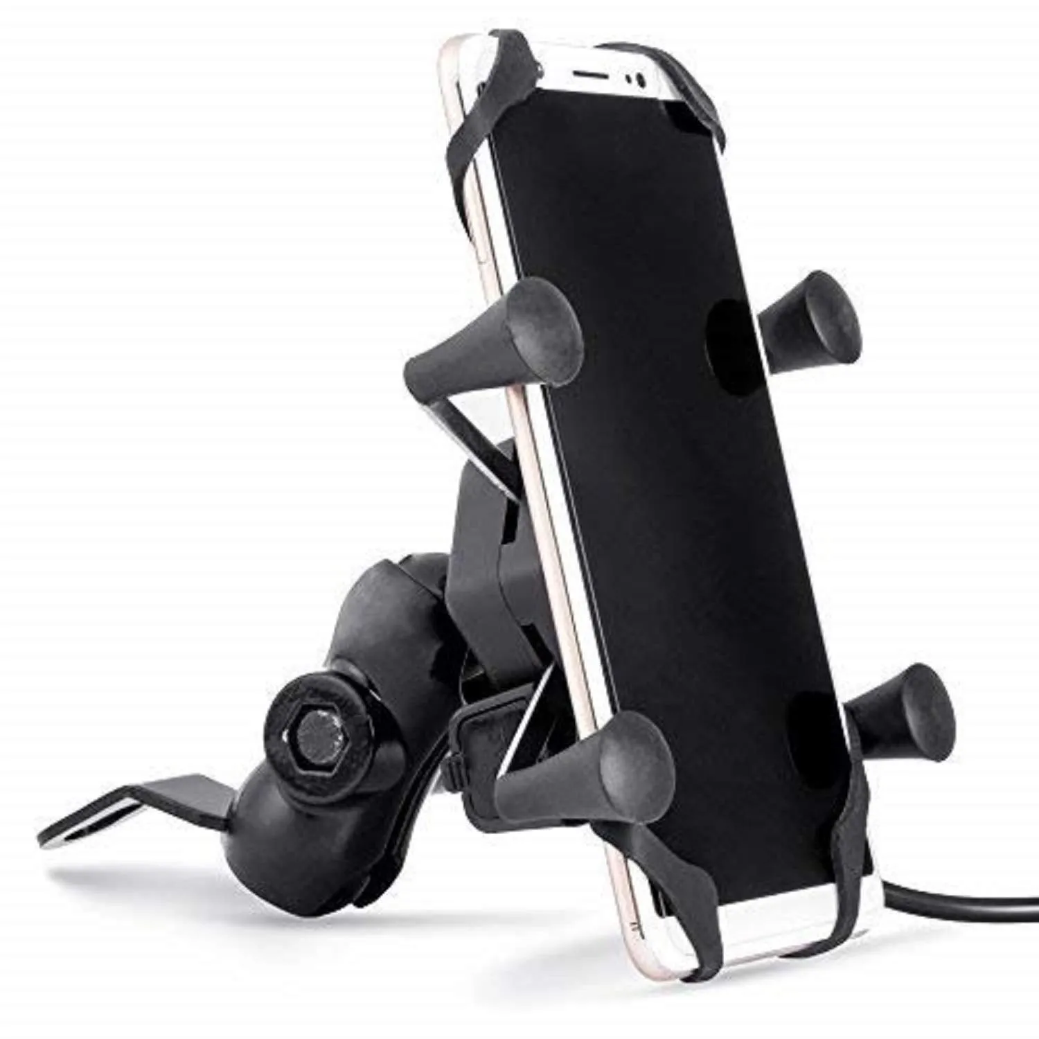 Universal Bike Mobile Holder Mount Cradle Bike with Mobile Charger USB Port for Bikes Motorcycles Scooters Bicycle Activa