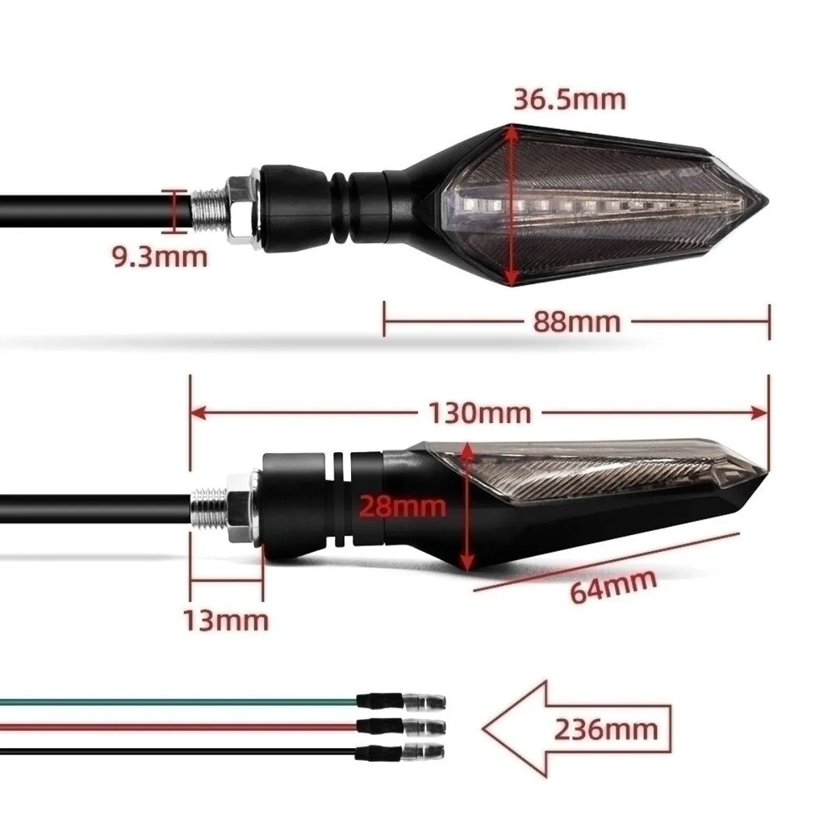 Universal Motorcycle LED Turn Signal Sequential Flow