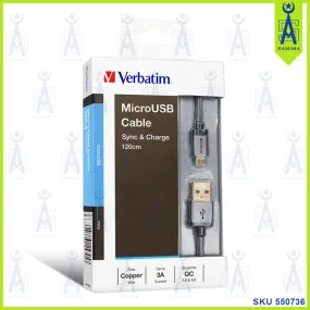 VERBATIM SYNC & CHARGE MICRO USB CABLE 120 CM 65277