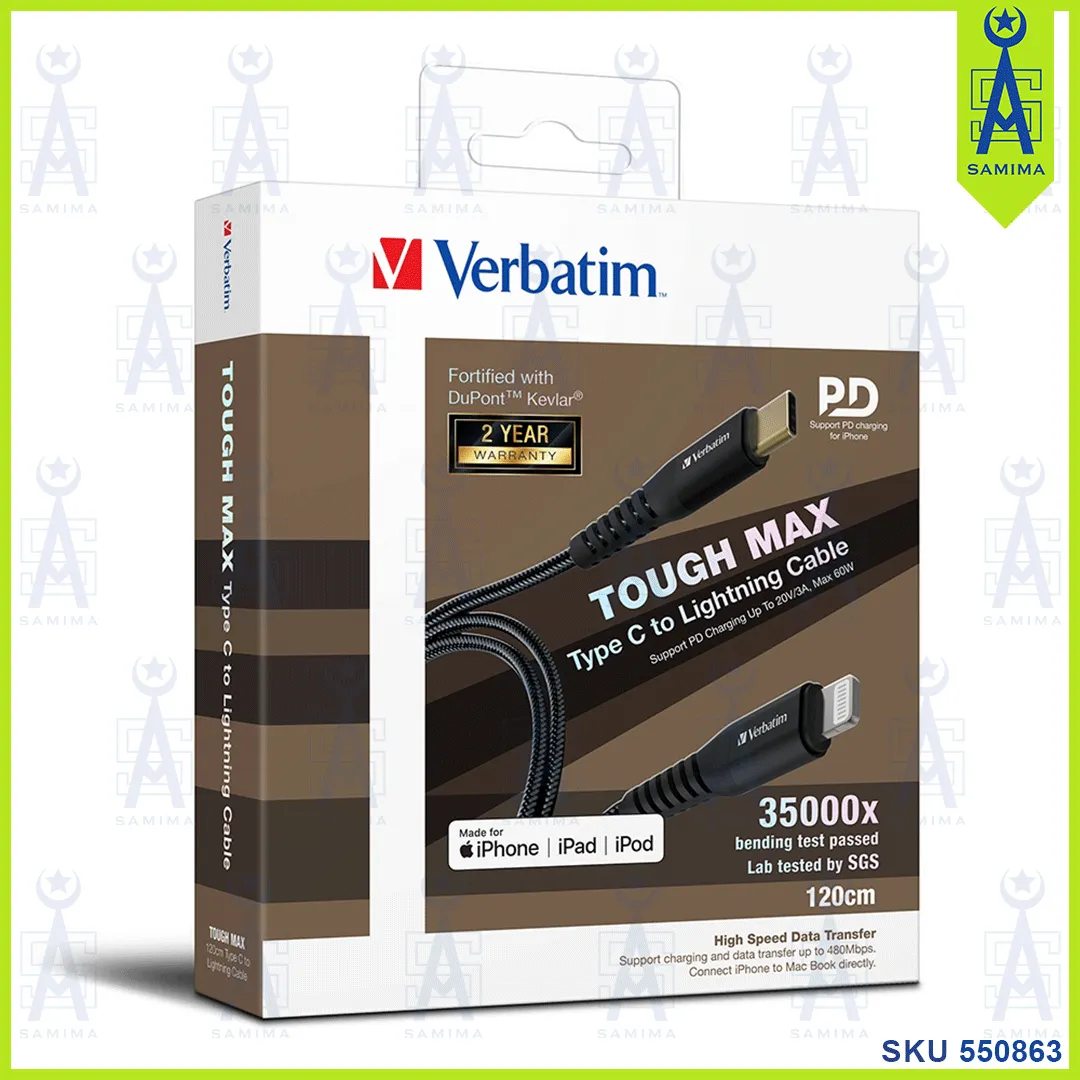 VERBATIM TOUGH MAX C TYPE LIGHTNING CABLES 66048