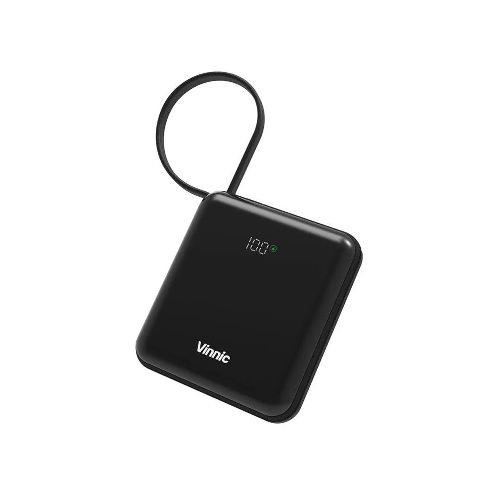 Vinnic Damavand Fast Charge 10,000mAh Built-in Cables PD QC Powerbank - Navy