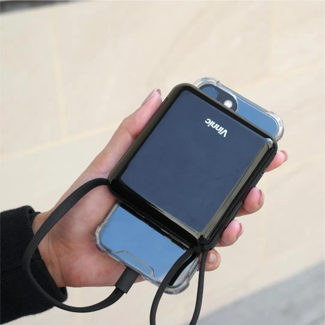Vinnic Damavand Fast Charge 10,000mAh Built-in Cables PD QC Powerbank - Navy