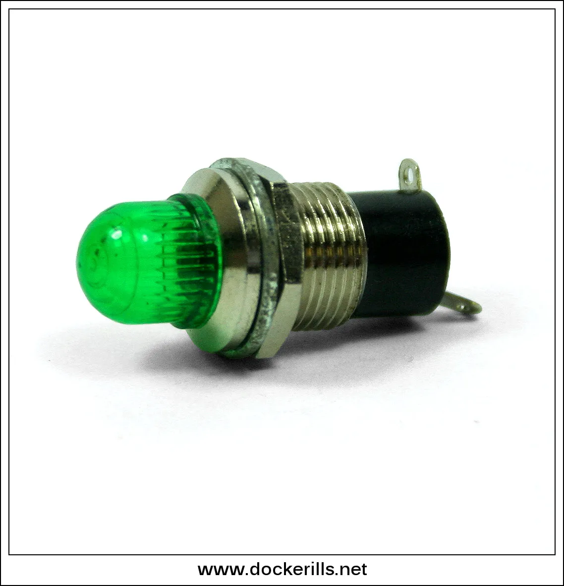 Vintage Electric Light Bulb Holder With Coloured Lens, Green, New, Unused.