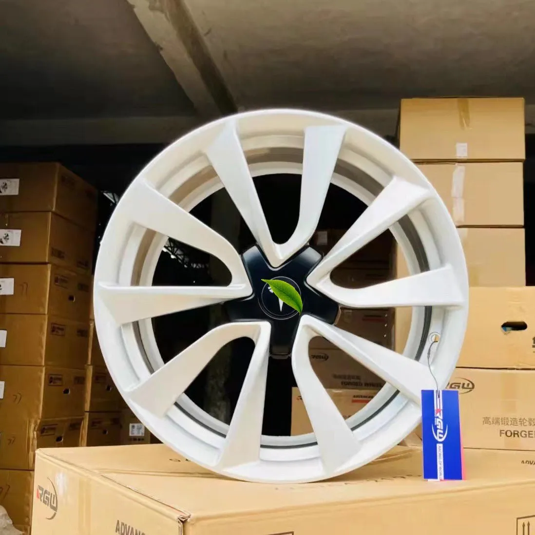 White Forged Wheels for Tesla Model 3/X【Style 9(Set of 4)】
