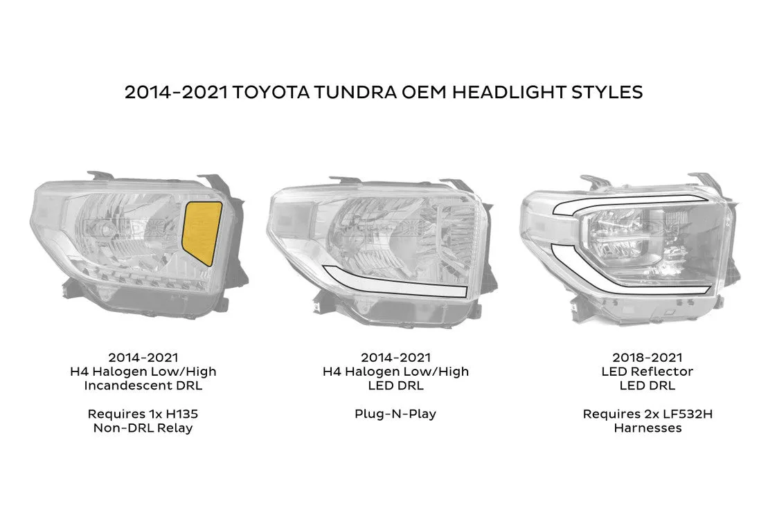 XB LED Headlights: Toyota Tundra 2014-2021, Amber DRL