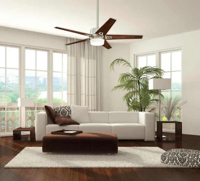 Zephyr 56-Inch Reversible Five-Blade Indoor Ceiling Fan, Brushed Nickel Finish with Dimmable LED Light Kit