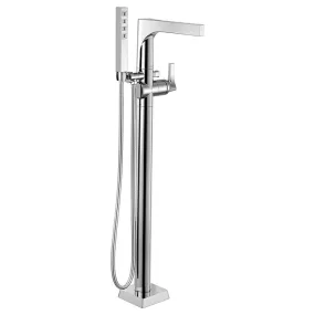 Zura Single Handle Freestanding Floor Mount Tub Filler with Handshower