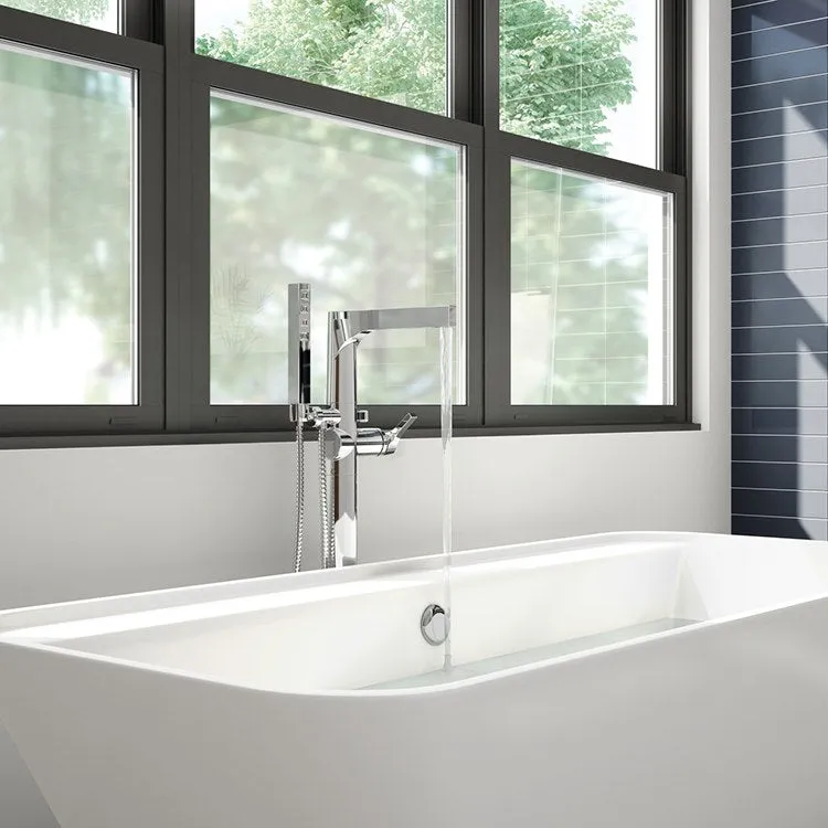 Zura Single Handle Freestanding Floor Mount Tub Filler with Handshower